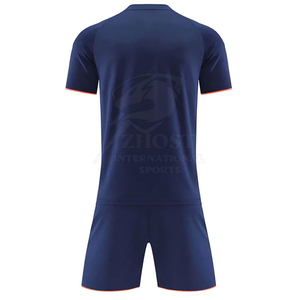 Ensemble de maillot et short de football pour homme - Séchage rapide, respirant, polyester, imprimé par transfert thermique, taille élastique, entraînement et match de haute performance - Product Image 2