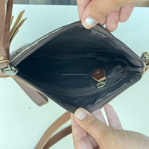 Bolso de hombro de cuero genuino con patrón a cuadros elegante de alta calidad 2025, Mini bolso de mano occidental con correa ajustable - Product Image 6