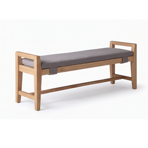 Solid Wood <b>Bench</b> Rectangular Seat with Cushion Modern Japanese Style for Living Room Bedroom Home Office <b>Outdoor</b> Hotel - Product Image 1