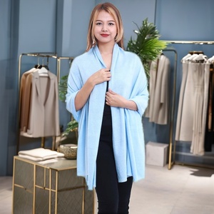 Oversized Soft Warm Winter <b>Pashmina</b> Shawl Hand Knitted Sustainable Inner Mongolian Cashmere Yarn Women's Traditional <b>Scarf</b> for - Product Image 5