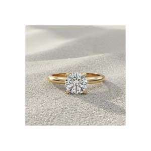 Anillo de Compromiso con Diamante Cultivado en Laboratorio Stonewels, Chapado en Oro Rosa de 14K, Corte Solitario con Engaste de Puntas, Certificado de Lujo - Product Image 1