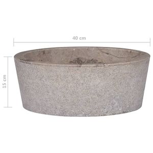 Lavabo da Bagno in Marmo Grigio 40x15 cm Design - Product Image 5