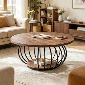 Tavolini Rustici Fatti a Mano Convertibili in Tavoli da Caffè per Arredamento Casa, Tavolini con Piedini Regolabili per Soggiorno - Product Image 6