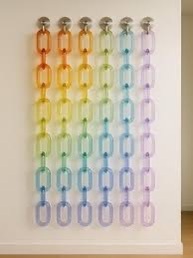 ILAHI's Modern Art Deco Eco-Friendly Acrylic Curve Vertical Pattern Chain Wall Accents Handmade Hanging Architecture Diwali - Product Image 1