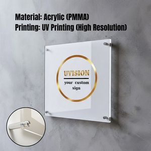 Placa de Identificación Acrílica con Impresión UV Personalizada, Letrero para Puerta de Oficina y Tablero de Notas de Empresa para Montar en la Pared - Product Image 1
