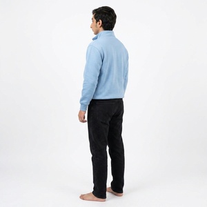 Sweat-shirt personnalisé pour homme avec fermeture éclair quart de tour, en coton épais French Terry, coupe classique, col montant, style décontracté urbain, pull-over - Product Image 6