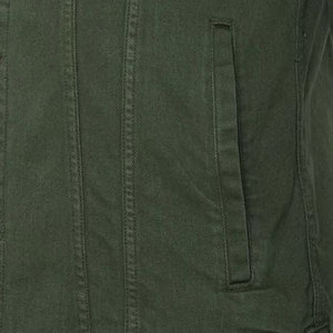 Chemise-veste en toile vert olive pour homme, col rabattu, fermeture boutonnée, coupe ajustée décontractée, longueur standard, vêtement d'automne - Product Image 6