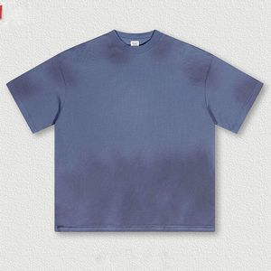 Camisetas Vintage Oversize Desgastadas al por Mayor para Hombre, Camisetas de Algodón de Manga Corta con Cuello Redondo, Estilo Urbano Personalizado, Lavado Ácido - Product Image 4