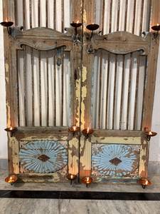 Antique Vintage Wooden Iron Jali <b>Arch</b> Door Home Furniture Rustic Decor for Entryway <b>Gate</b> Handcrafted Indian Temple Salvage - Product Image 5
