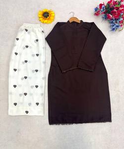 Ensemble haut et pantalon palazzo en coton avec dentelle romaine moderne, tissage artisanal, pour usage quotidien, prix de gros, vêtement ethnique - Product Image 6