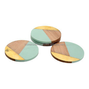 Sous-verres nouvellement arrivés - Style classique, rond, en bois, vaisselle écologique avec support, tapis et coussinets pour la maison et les restaurants - Product Image 6