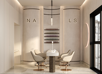 Estación de Manicura, Muebles para Salón de Belleza y Spa, Diseño Interior Personalizado para Salón de Peluquería, Decoración y Renovación de Barbería