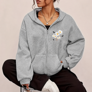 Sweat-shirt à capuche en molleton 100 % coton épais, surdimensionné, de luxe, pour femme, vente en gros personnalisée - Product Image 1