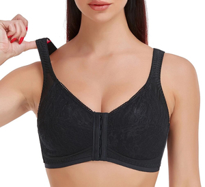 Soutien-gorge de sport pour femme, doux, sans armatures, avec soutien en dentelle, dos croisé, couvrance intégrale, respirant, grande taille, pour le fitness et le sport - Product Image 4