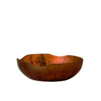 Bol en résine polie marron durable, bord ondulé lisse, fait main, écologique, passe au lave-vaisselle, style européen moderne pour les fêtes