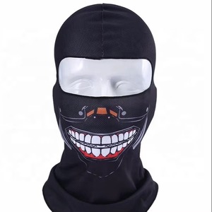 Pasamontañas Negro Completo con Estampado de Sonrisa, 100% Poliéster, Unisex, para Exteriores, Adulto, 56-58cm, Transpirable e Impermeable - Product Image 1