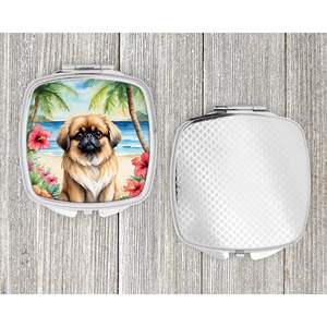 Pekingese Luau Compacto Espejo de maquillaje de viaje Plegable Diseño de mano Regalo para mujeres y niñas - Product Image 4