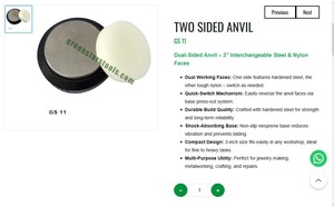 Dual Sided Anvil Steel Nylon Face Jewelry Tool Compact <b>Bench</b> Block <b>Metal</b> Forming Goldsmith Hand Tool |Item No GS-11 - Product Image 3