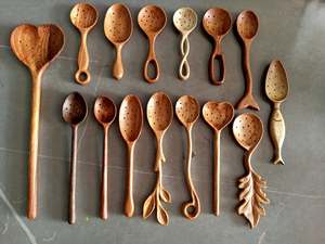 Juego de Cucharas de Madera con Mango Largo de Vietnam, Utensilios de Cocina Ecológicos de Madera Vintage para Fiestas, Restaurantes y Servicios de Catering al por Mayor - Product Image 6