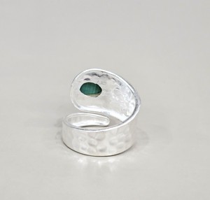 Trendy <b>Adjustable</b> 925 Sterling <b>Silver</b> Oval Green Malachite Gemstone Wrap <b>Ring</b> for Women Handmade Collection Bulk - Product Image 5
