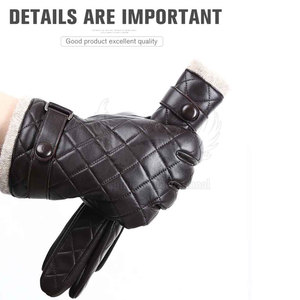 Guantes de Cuero Genuino Transpirables, Diseño Sencillo y Duradero, Pantalla Táctil, Cálidos, Flexibles, para Negocios, Casual, Deportes, Viajes - Product Image 4