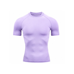 T-shirt de compression personnalisé pour homme, séchage rapide, extensible, pour la gym, le fitness, l'entraînement sportif, sous-vêtement de sport, haut d'entraînement athlétique, fournisseur OEM - Product Image 2