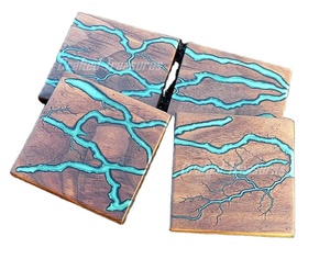 Wood & Epoxy Resin Cheese Charcuterie Board Square Rectangle Shape Custom Logo Resin Chopping Board Best Selling <b>Sale</b> - Product Image 1