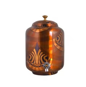 Classic Enamel Printed <b>Copper</b> Water Dispenser Printed Water Container with Tap Ideal for Kitchen Dining <b>Table</b> and Office Use - Product Image 1
