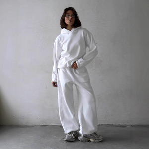 Conjunto Casual de Dos Piezas para Mujer, Estilo Europeo Americano, Sudadera con Capucha y Pantalones Holgados para Otoño e Invierno - Product Image 6