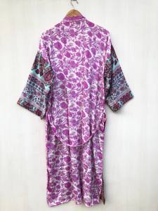 Kimono Tradicional Indio de Seda para Mujer, Estilo Vintage Boho, Cómodo, Largo, para Maternidad, con Cinturón Sexy, Precio al por Mayor - Product Image 3