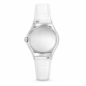 Women's Luxury Stainless Steel <b>Diamond</b> <b>Watch</b> Irregular Case Analog Quartz White Leather Band - Product Image 2