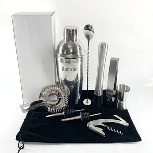 AMason Meilleure Vente Kit de Barman 9 Pièces en Acier Inoxydable 304 avec Support en Bambou pour Mixologie et Shaker à Cocktails - Product Image 3