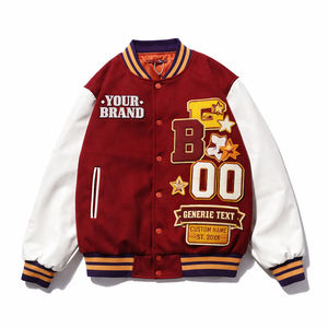Veste universitaire personnalisée OEM avec patch en chenille, blouson bomber brodé vintage pour homme, style streetwear, fabricant - Product Image 1
