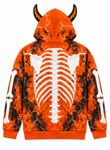 Custom <b>Skeleton</b> Graphic Hoodie <b>Full</b> Sublimation Print Pullover Hoodie Supplier - Product Image 3