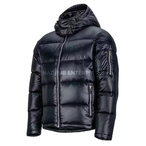 NADRUB EU US Size Unisex <b>Winter</b> Windbreaker Puffer Bomber Fleece Outdoor <b>Long</b> Casual Stand Collar Front Logo <b>Jacket</b> - Product Image 4