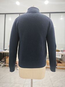 Pull cardigan zippé pour homme avec col en fausse fourrure amovible, double fermeture éclair, tricot épais et confortable, personnalisable, automne/hiver - Product Image 4