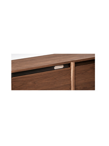Meuble de salon scandinave moderne en bois massif avec 3 compartiments, design à panneaux plats, meuble de rangement - Product Image 6