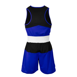 ชุดอุปกรณ์มวยน้ำหนักเบาสำหรับทุกเพศ สีดำและสีน้ำเงิน ผ้าระบายอากาศ โพลีเอสเตอร์ ชุดกีฬามวย - Product Image 2