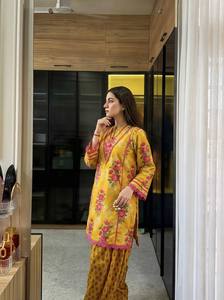 Presentamos el Nuevo Conjunto de Top y Pantalón de Fiesta para Mujer, Diseño Exclusivo, Crepé Natural Puro, Elástico, de Secado Rápido, Antiarrugas y Reversible - Product Image 3