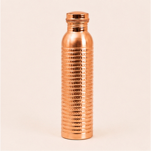 Handcrafted Pure Copper Water Bottle Hammered Design Leak-Proof & Jointless Ayurvedic Health Benefits for Yoga Gym and Office - Product Image 1