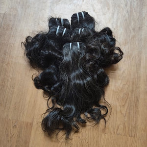 ผมอินเดียแท้แบบ Remy สีเทาหยิก ขนาด 1015 นิ้ว - โทนสีเงินธรรมชาติ คุณภาพพรีเมียม เย็บด้วยเครื่องจักรแบบ Double Weft - Product Image 3