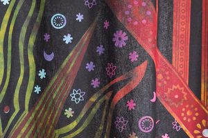 Cortinas de Ventana Hippie Mandala de 100 Pulgadas con Diseño de Sol Indio Ardiente, 2 Paneles, Estilo Bohemio, Tie Dye, Sol y Luna Dorados - Product Image 3