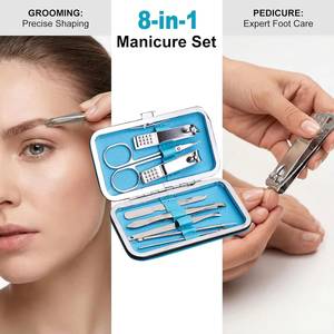 7 In 1 Stainless Steel Nail <b>Kit</b> With Case Portable <b>Manicure</b> Tools Set For Adults Classic Style - Product Image 6