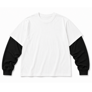 เสื้อยืดโอเวอร์ไซส์ผ้าฝ้ายเนื้อหนักคุณภาพสูง 240 GSM |   เสื้อสตรีทแวร์แขนยาวสองชั้นแบบยูนิเซ็กส์ - Product Image 2