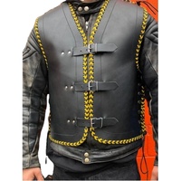 Gilet de moto personnalisé en cuir, patchs arrière, motard Racer, veste en cuir, OEM, vente en gros