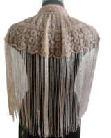 Poncho Corto de Diseño Exclusivo con Bordado, Cuentas, Lentejuelas y Borlas, Talla Grande, Talla Única, Transpirable, Estilo Vintage, para Invierno y Otoño