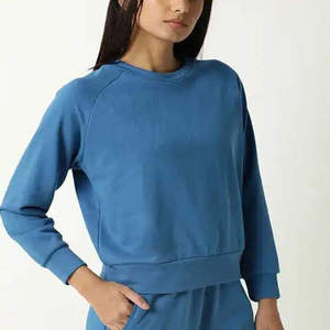 Unisex Solid Color Pullover Sweatshirt Crewneck <b>Raglan</b> Long Sleeve Loose Fit Fleece Lined Casual Warm Cotton Streetwear <b>Top</b> 2026 - Product Image 4