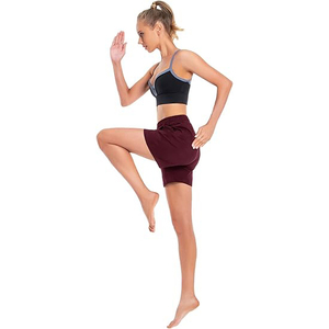 Shorts en molleton côtelé pour femme, tissu texturé, taille haute, poches latérales, cordon de serrage, taille élastique, coupe décontractée, vêtements d'hiver - Product Image 4