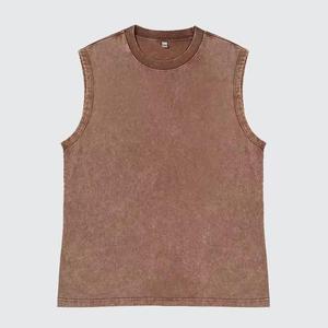 <b>Men</b> Workout Tank Tops Athletic Gym Wear Sleeveless <b>Singlet</b> Distressed Vintage Acid Wash Oversize Fitness Training Vest - Product Image 4