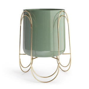Hot Selling Mini Gold Color Premium Iron <b>Vintage</b> Style Handmade Iron Planter with Metal <b>Stand</b> Decorative Flower Pot for Rustic - Product Image 2